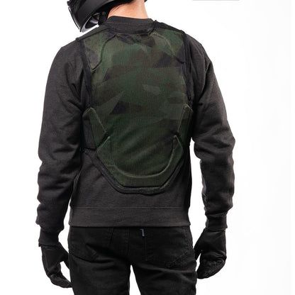 Icon Softcore Adult Mens Green Camo Field Armor Street Motorcycle Riding Vest