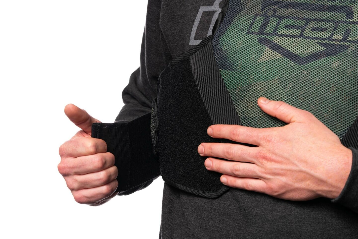 Icon Softcore Adult Mens Green Camo Field Armor Street Motorcycle Riding Vest