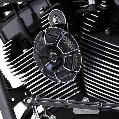 Arlen Ness Black Beveled Aluminum Motorcycle 110 dB Horn for 1991-2025 Harley