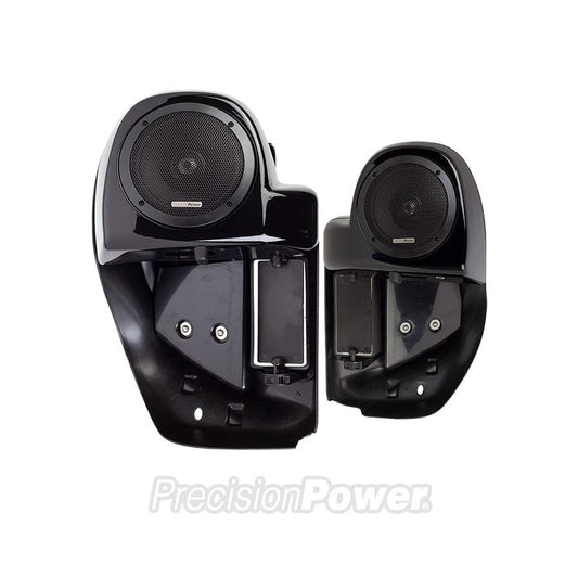 Precision Power Vented Vivid Black Lower Fairings w/ 6.5” Speakers for 2014-2023 Harley-Davidson Touring Motorcycles