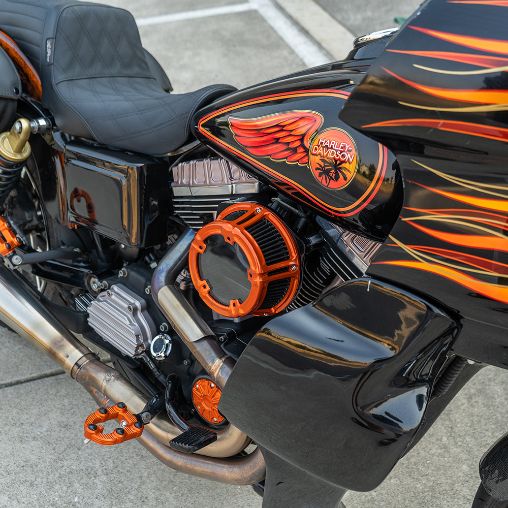 Arlen Ness Method Orange Air Filter Kit for 2008-2017 Harley Touring Softail