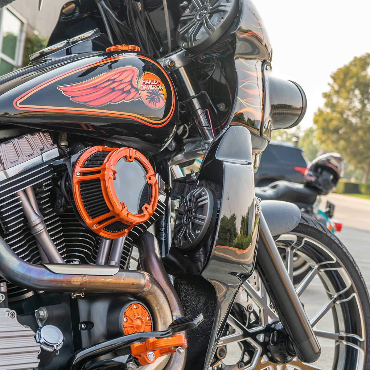 Arlen Ness Method Orange Air Filter Kit for 2008-2017 Harley Touring Softail