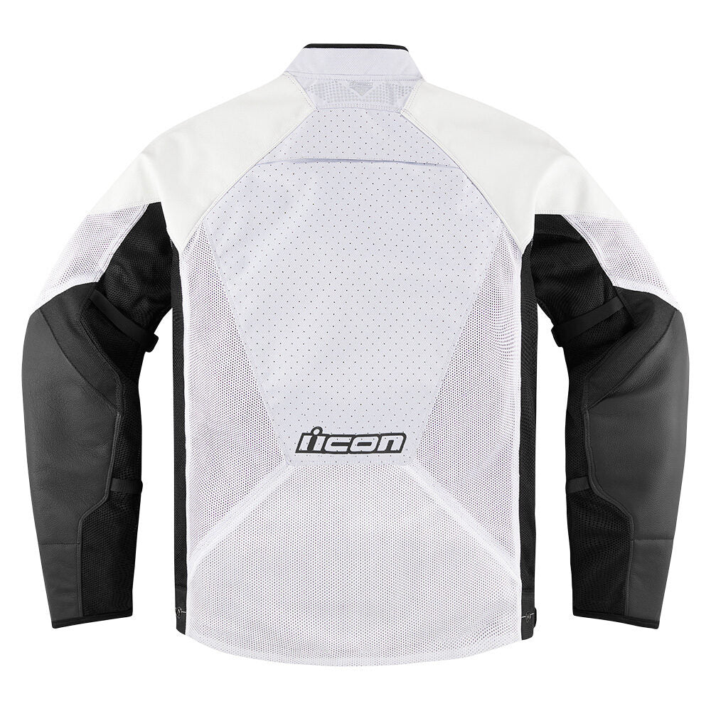Icon Hooligan CE Adult Mens White Motorcycle Street Racing Sport Jacket