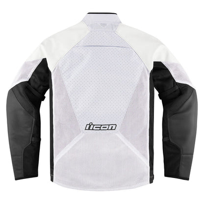 Icon Hooligan CE Adult Mens White Motorcycle Street Racing Sport Jacket