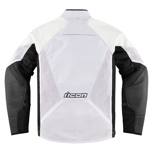 Icon Hooligan CE Adult Mens White Motorcycle Street Racing Sport Jacket
