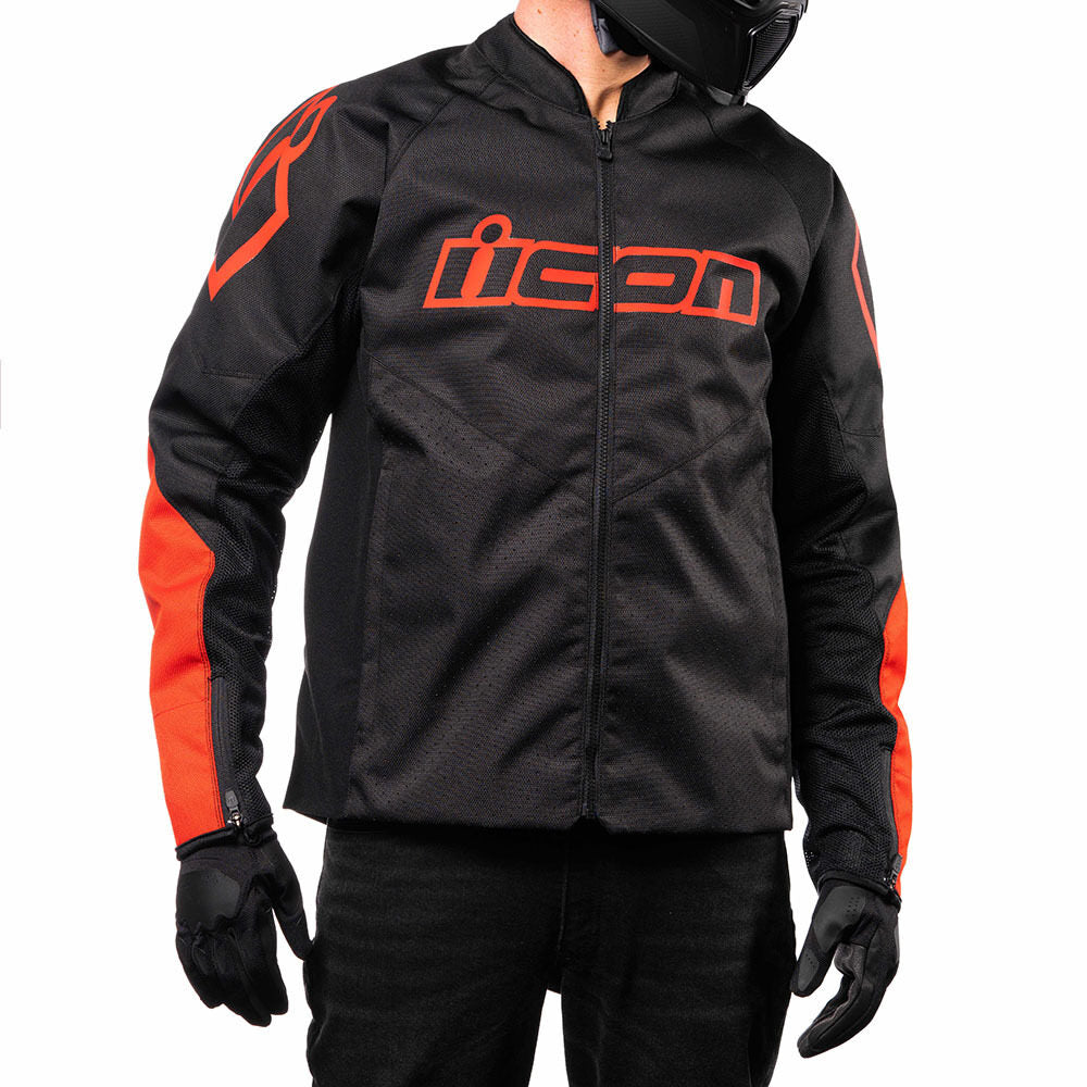 Icon Hooligan CE Adult Mens Red Motorcycle Street Racing Sport Jacket