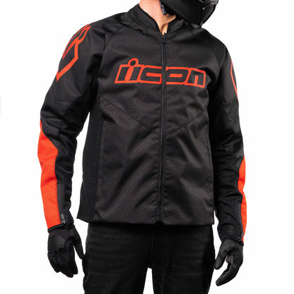 Icon Hooligan CE Adult Mens Red Motorcycle Street Racing Sport Jacket