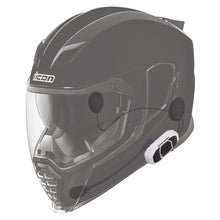 Icon RAU Black White Full Face Helmet Bluetooth 4 Way Communication System