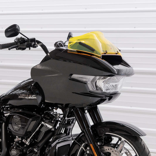 Klock Werks Kolor Flare 8" Yellow Ice Windshield for 2023-2025 Harley Road Glide