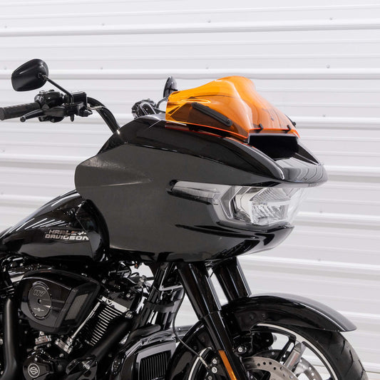 Klock Werks Kolor Flare 8" Orange Windshield for 2023-25 Harley Road Glide FLTR