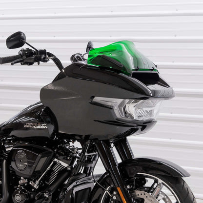 Klock Werks Kolor Flare 8" Green Windshield for 2023-2025 Harley Road Glide FLTR