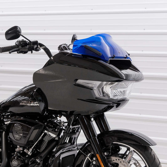 Klock Werks Kolor Flare 8" Blue Windshield for 2023-2025 Harley Road Glide FLTR