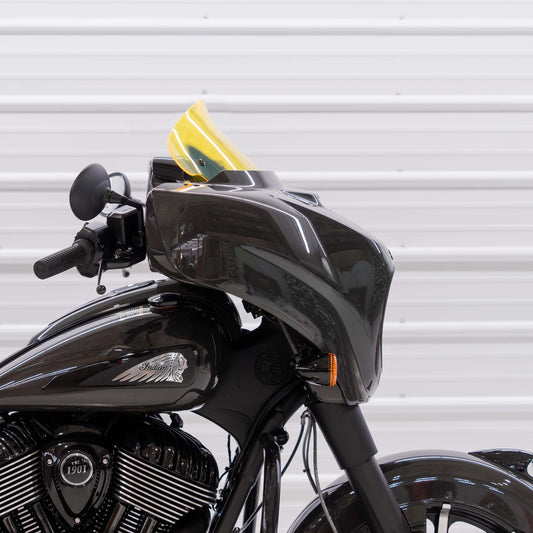 Klock Werks Kolor Flare 10" Yellow Ice Windshield for 2014-2024 Indian Chieftain