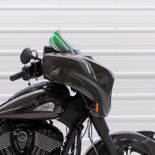 Klock Werks Kolor Flare 10" Green Windshield 2014-24 Indian Chieftain Roadmaster