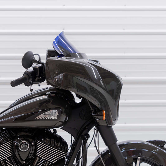 Klock Werks Kolor Flare 10" Blue Windshield 2014-24 Indian Chieftain Roadmaster