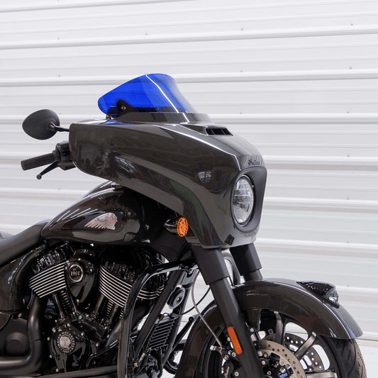 Klock Werks Kolor Flare 10" Blue Windshield 2014-24 Indian Chieftain Roadmaster