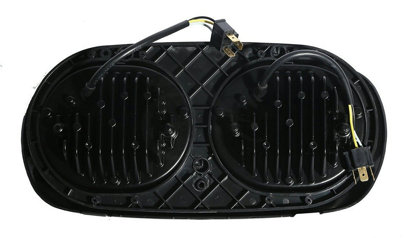 Rivco Chrome LED Dual Headlight 1998-2013 Harley Road Glide FLTR FLTRX FLTRU
