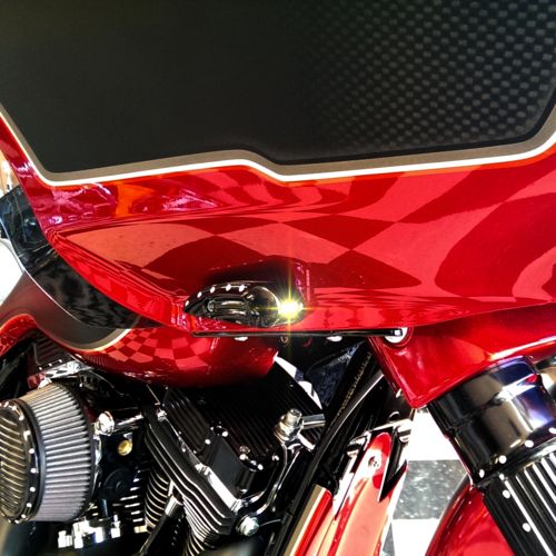 Covingtons Black Dimple Front LED Turn Signals 1915-2023 Harley Touring FLTRU
