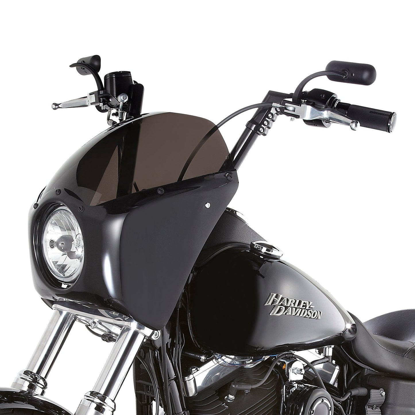 Arlen Ness Black Mini Oval Pair Motorcycle Mirrors Harley Davidson FXST FXR FXD