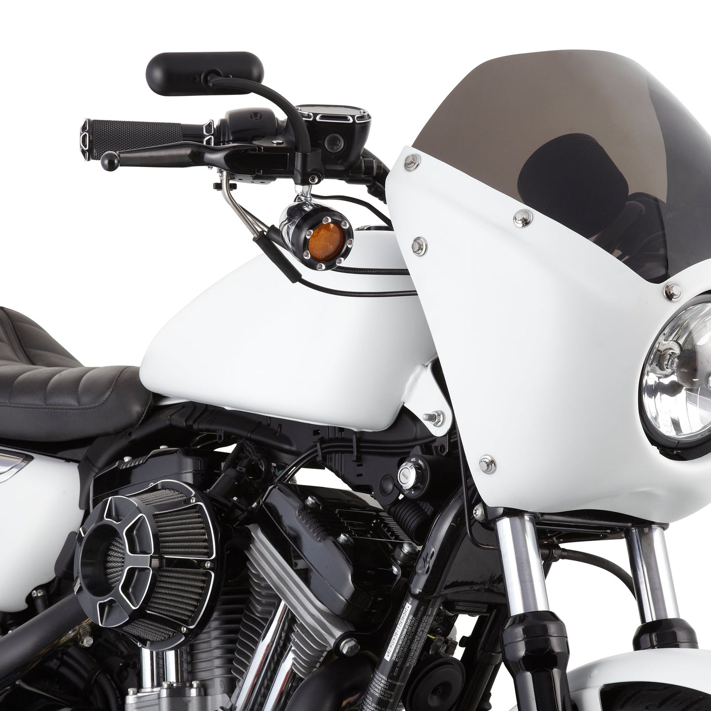 Arlen Ness Black Mini Oval Pair Motorcycle Mirrors Harley Davidson FXST FXR FXD