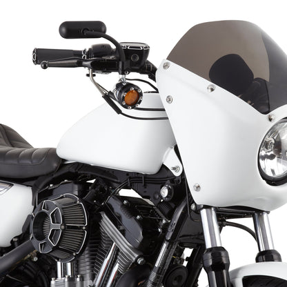Arlen Ness Black Mini Oval Pair Motorcycle Mirrors Harley Davidson FXST FXR FXD