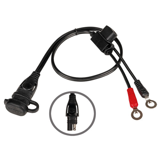 OptiMate 20" Motorcycle ATV UTV Battery Lead Pigtail Weatherproof with 15A Fuse