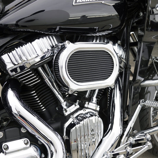 Arlen Ness Oval Stage 2 Chrome Air Filter Kit for 1999-17 Harley Touring Softail