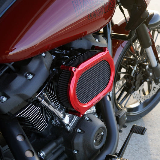 Arlen Ness Oval Stage 2 Red Air Filter Kit for 1999-2017 Harley Touring Softail