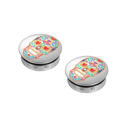 Figurati Designs Sugar Skull Swingarm Covers for 1980-2025 Harley Touring FXR