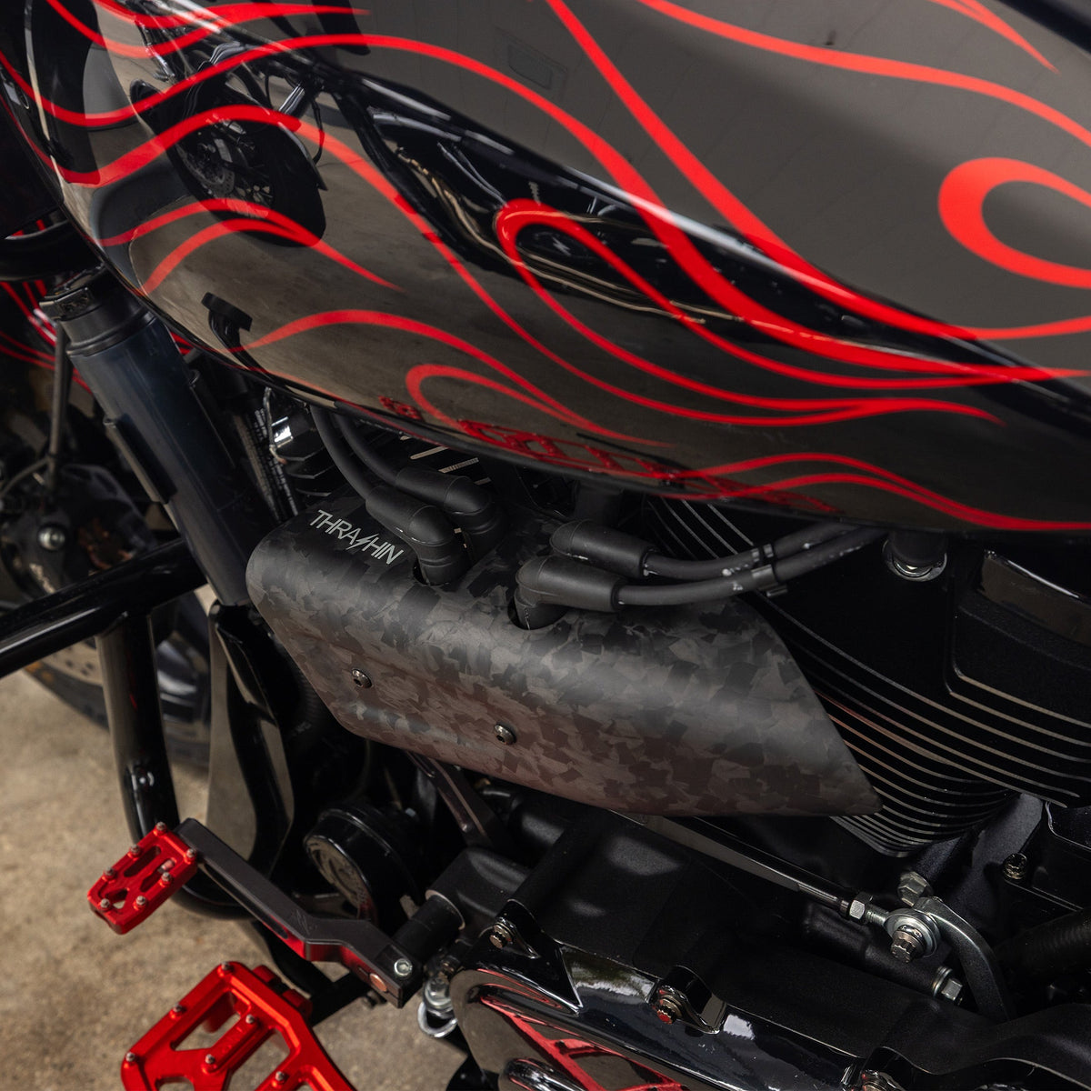 Thrashin Forged Matte Carbon Ignition Cover for 2018-2026 Harley Touring Softail