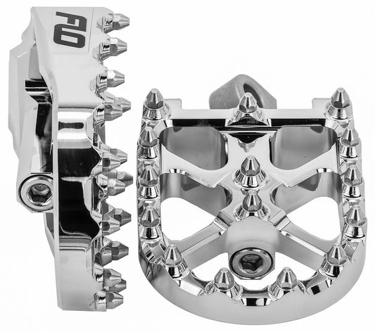 Flo Chrome BMX Style Motorcycle Footpegs 55-20 Harley Dyna Touring Softail FLHX