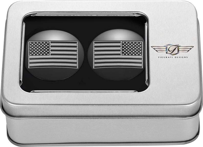 Figurati Designs B&W USA Flag Black Swingarm Covers for 1980-2025 Harley