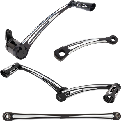 Arlen Ness Deep Cut Black Heel-Toe Foot Control Kit for 2000-2026 Harley Touring