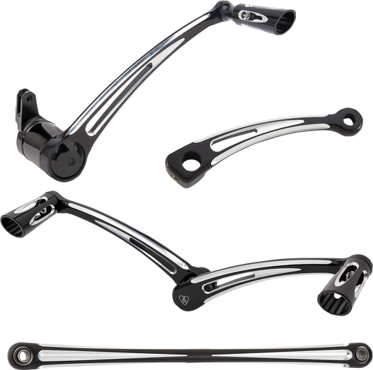 Arlen Ness Deep Cut Black Heel-Toe Foot Control Kit for 2000-2024 Harley Touring