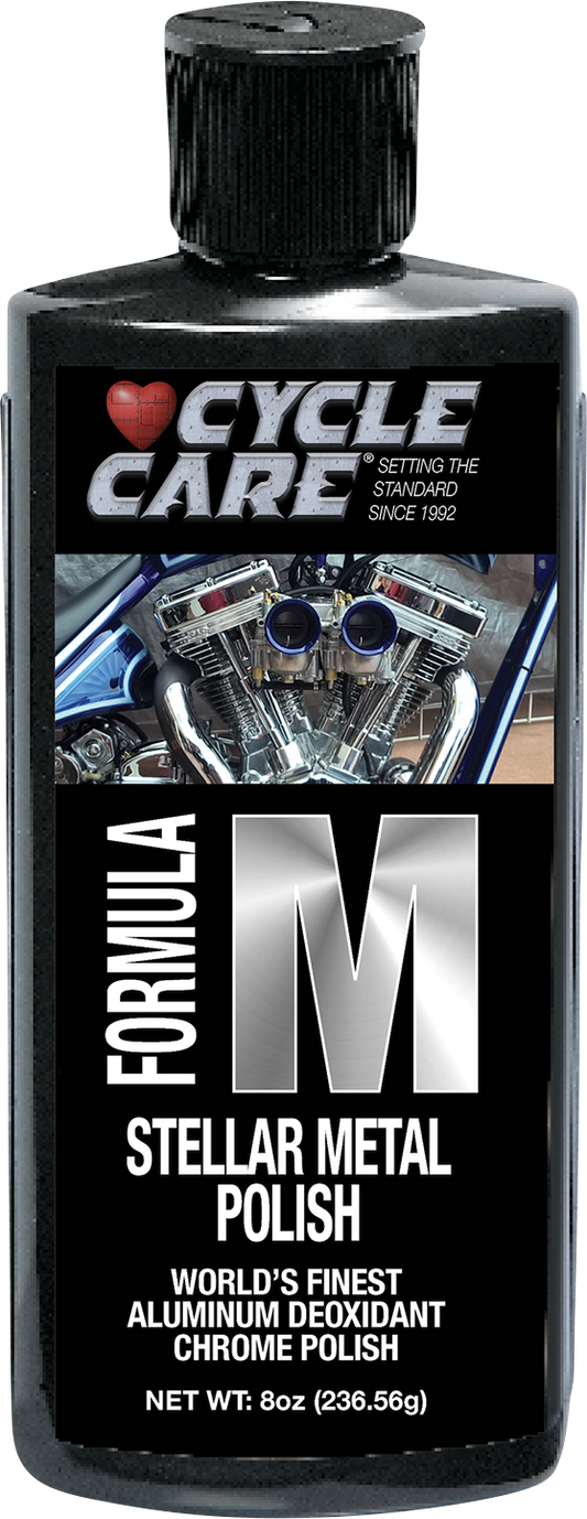 Cycle Care 8oz Formula M Motorcycle Metal Chrome Aluminum Polish Restorer Bottle