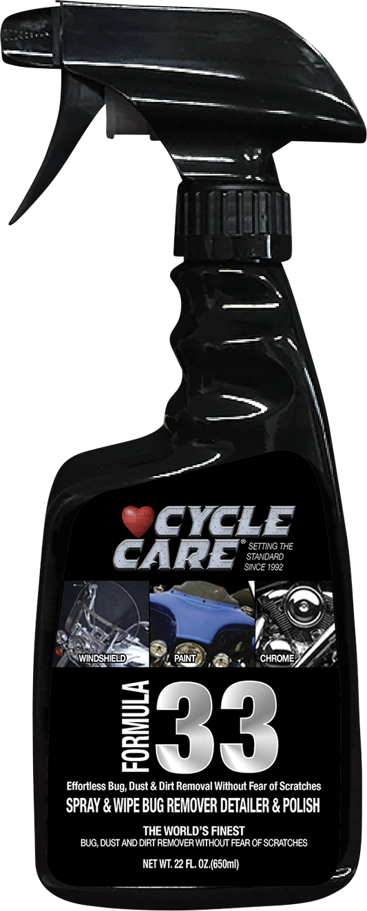Cycle Care 22 oz Formula 33 Motorcycle Bug Remover Detailer Polish Spray Bottle