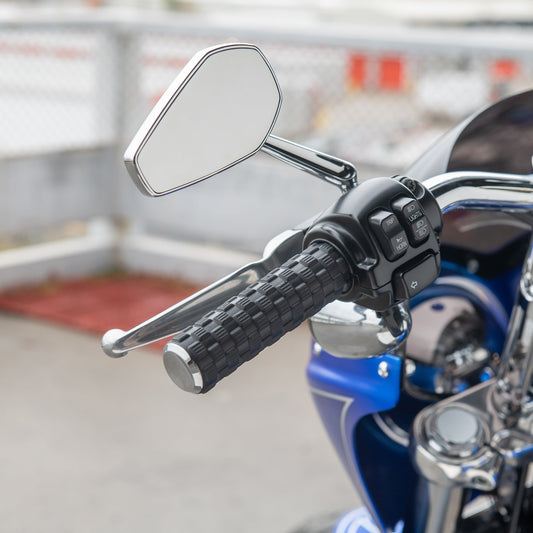 Arlen Ness Air Trax Chrome TBW Handlebar Grips for 23-26 Harley Touring Softail