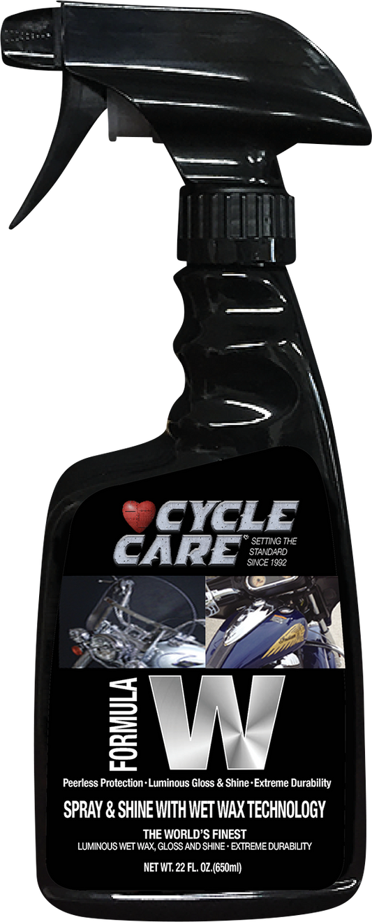 Cycle Care 22oz Formula W Motorcycle Wet Liquid Wax Cleaner Polish Spray Bottle