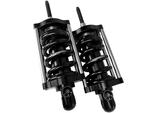 Legend Revo-A Black Rear Standard Shocks 2000-2017 Harley Softail FLST FLSTF