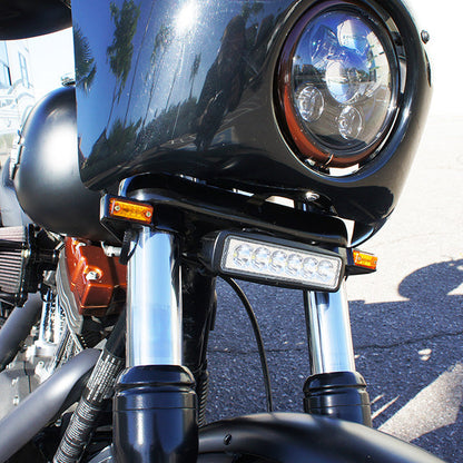 Joker Machine Pair Universal Black Amber LED Front 39mm Fork Turn Signal Kit