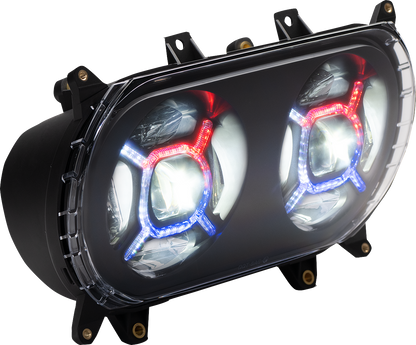 Custom Dynamics ProGLOW Double-X LED Headlight for 2015-2024 Harley Road Glide