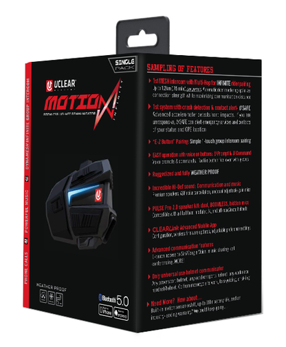 Uclear Motion Infinity Single Bluetooth Motorcycle Fullface Helmet Communicator