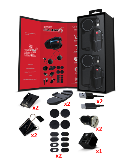 Uclear Motion 6 Dual Bluetooth Motorcycle Fullface Helmet Communicator