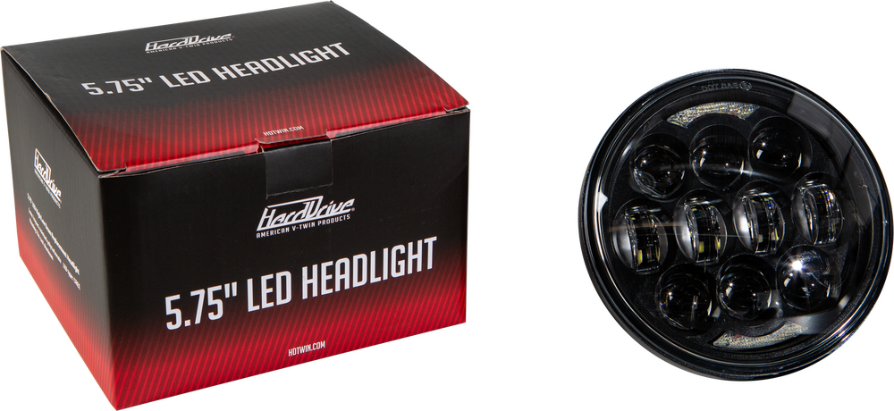 Harddrive Black 5-3/4" LED 80W Universal Motorcycle Headlight Harley Davidson