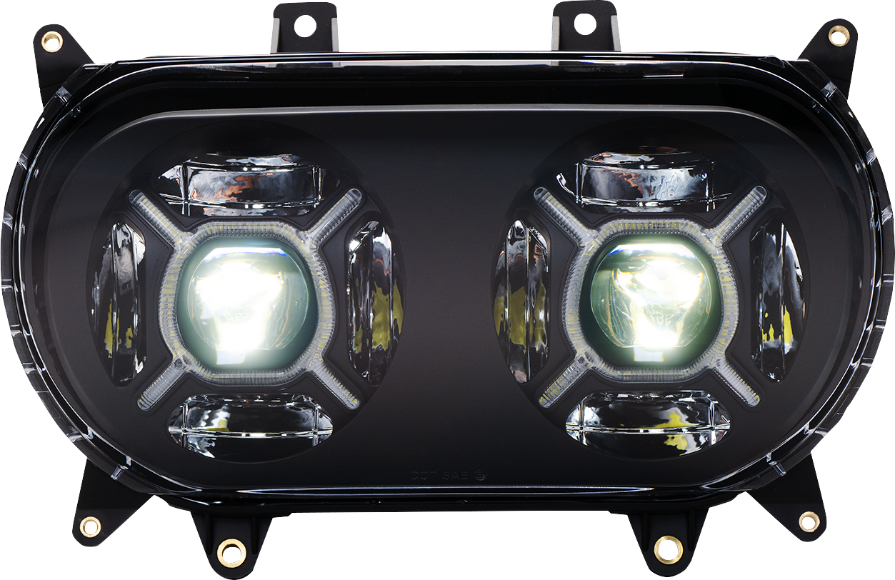 Custom Dynamics Double-X LED Headlight Assembly 2015-2024 Harley Road Glide FLTR