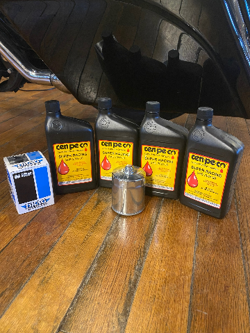 Cenpeco 4qt SAE 20W-50 Oil & Chrome Filter W/ Nut for 1999-2017 Harley Models