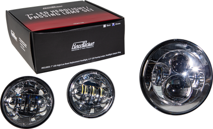 Harddrive Chrome Motorcycle LED Headlight & Passing Lamp Kit Harley Davidson