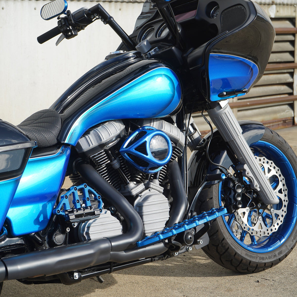 Arlen Ness Blue Clear Tear Air Filter Cleaner Kit 1999-2017 Harley Dyna Touring