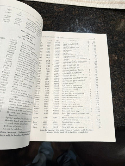 Indian Prince 1925-1928 Motorcycle Parts List Catalog Reprint Chuck Myles Copy
