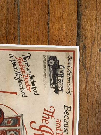 Vintage Replica Poster The Indian Service Car Chuck Myles Cardstock 24"x 17"